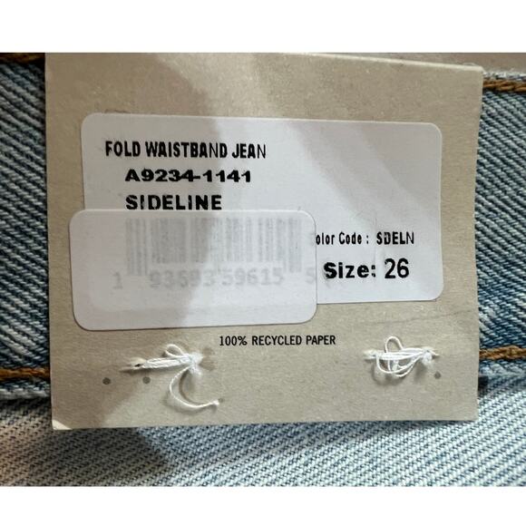 AGOLDE WOMENS 26 FOLDED WAISTBAND HIGH RISE ANKLE WIDE JEANS SIDELINE BLUE NEW - Picture 13 of 14